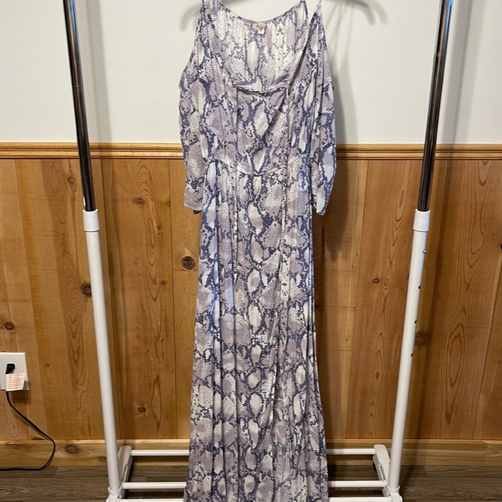 Elan Reptile Snake Print Maxi Dress